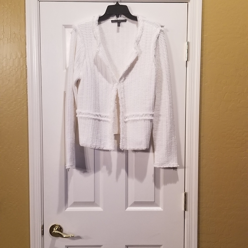 WHBM  White Knit Stretch Blazer